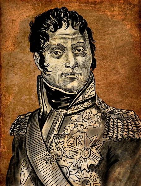 安德烈 马西纳 里沃利第一公爵 埃斯林第一亲王 法国独立战争和拿破仑战争期间的法国军事指挥官 — 图库照片