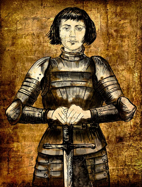 Jeanne Arc Mit Dem Spitznamen Die Jungfrau Von Orlans Wird — Stockfoto