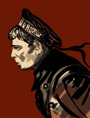 Anatoly Zheleznyakov, Matros Zheleznyak olarak da bilinir - Baltık denizcisi, Bolşevik, Rusya 'daki 1917 devrimine katılıyor.