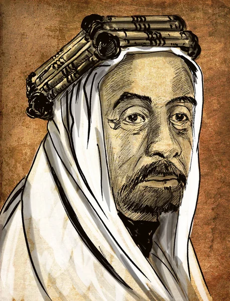 Abdullah Bin Hussein 1882 Stichter Heerser Van Jordaanse — Stockfoto