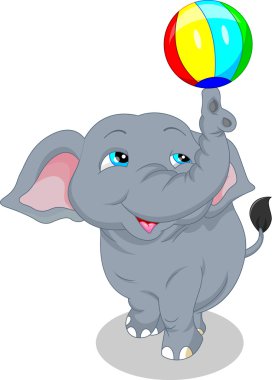 sevimli fil çizgi film top oynarken