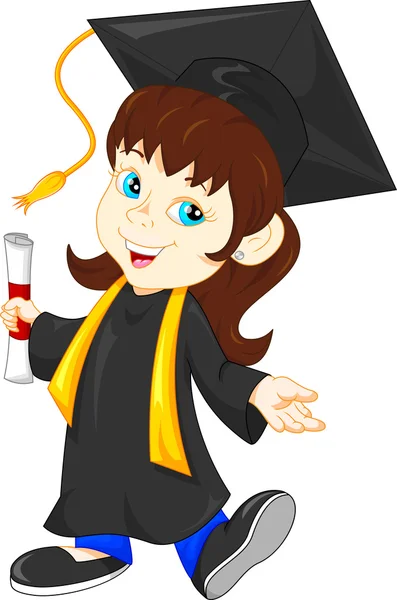 Chica feliz graduado — Vector de stock