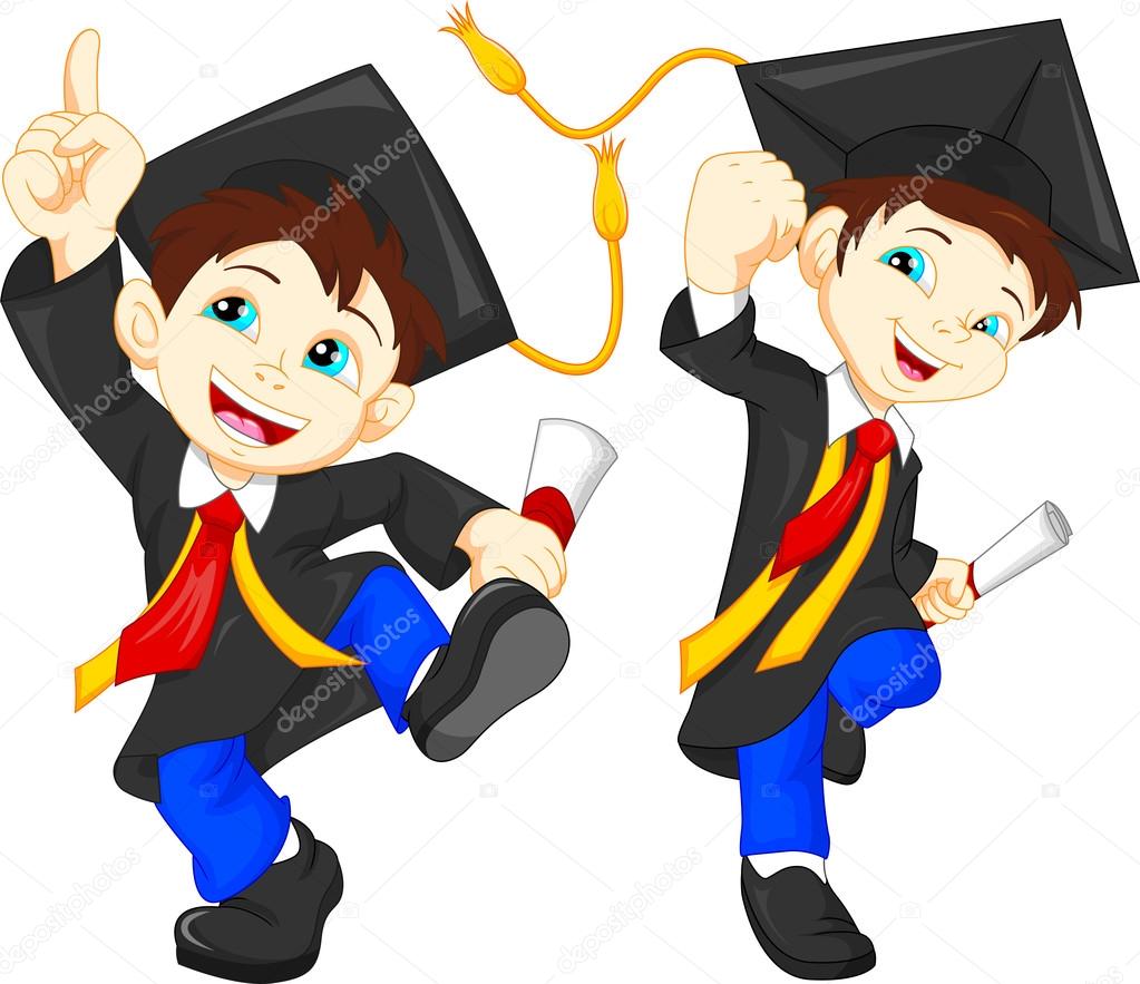 Happy boy graduates