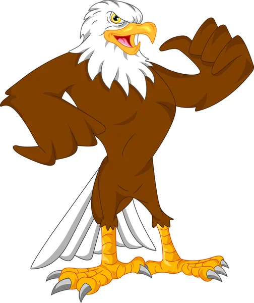 Águila dibujos animados pulgares hacia arriba — Vector de stock