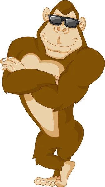 Милий горила мультфільм — стоковий вектор