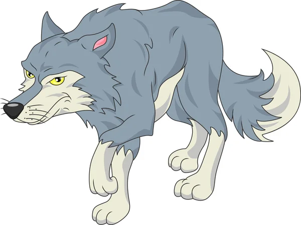 Lindo lobo de dibujos animados — Vector de stock