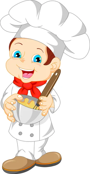 Süßer Junge Koch Karikatur — Stockvektor