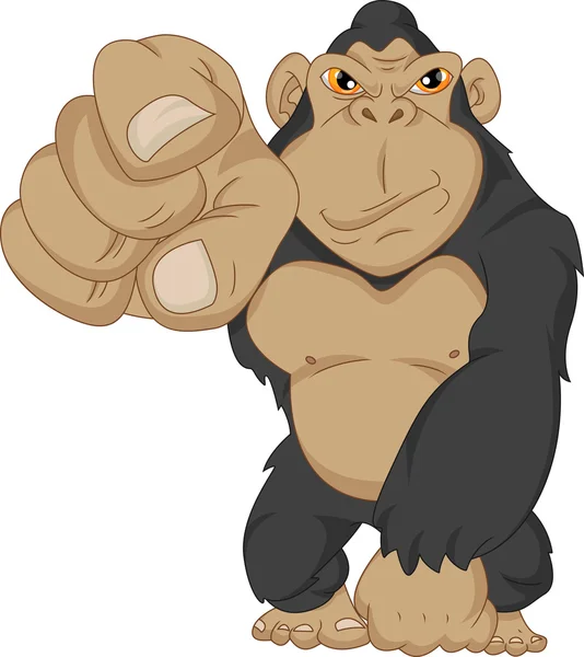 Boos gorilla cartoon — Stockvector