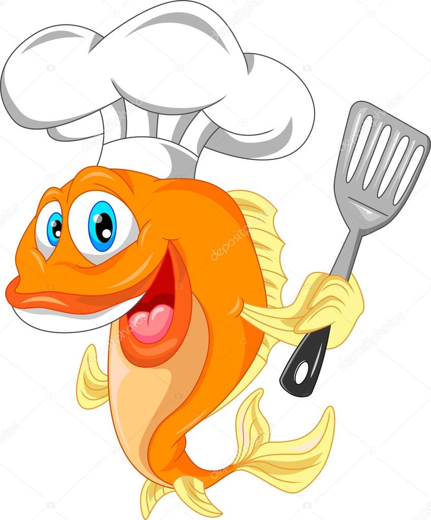fish chef cartoon