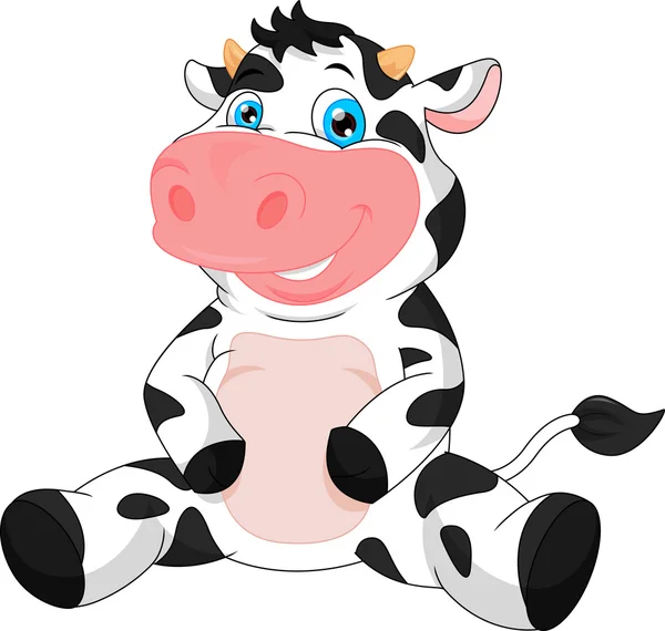 Γλυκό μωρό αγελάδα κινούμενα σχέδια — Διανυσματικό Αρχείο