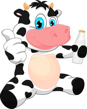 Şirin Bebek inek karikatür başparmak yukarı