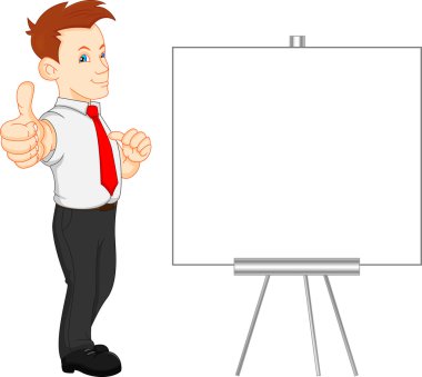 şirin işadamı ve boş işareti