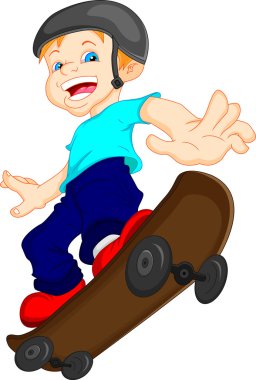 çocuk çizgi film oynarken kaykay