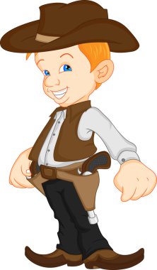 Batı kovboy kostümü giyen çocuk