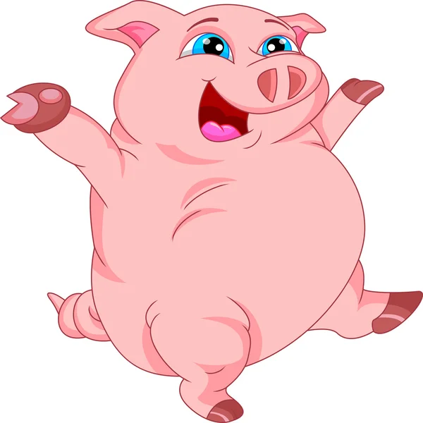 Söt gris tecknad film — Stock vektor