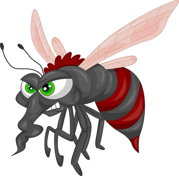 Angry mosquito cartoon — Stock Vector