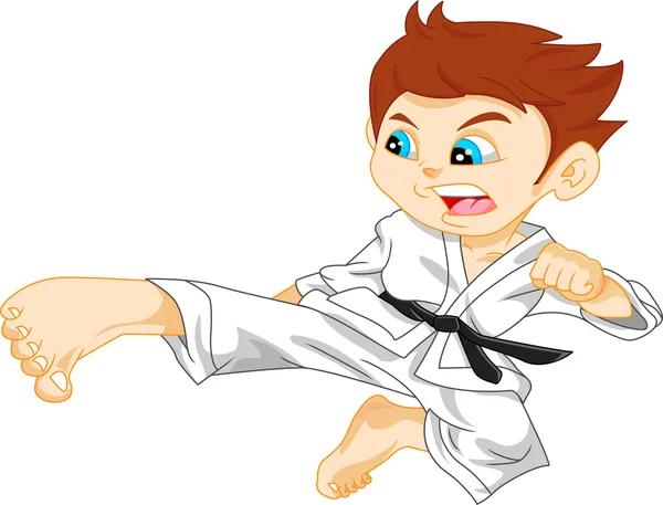 Şirin karate çocuk — Stok Vektör