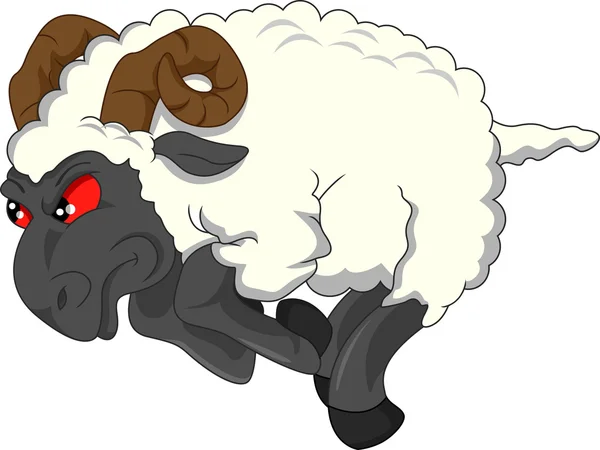 愤怒的山羊卡通 — 图库矢量图片