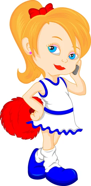 Pretty girl cheerleader — Stock Vector