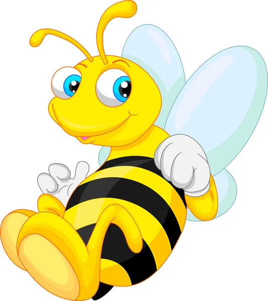 Lucu kartun lebah - Stok Vektor