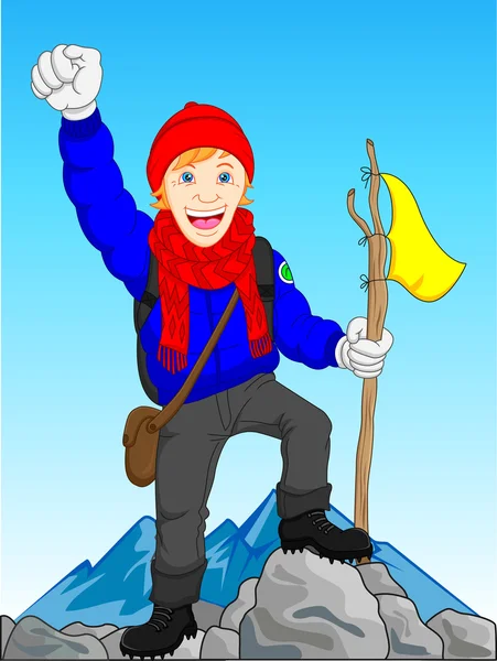 Sevimli çocuk dağcı — Stok Vektör