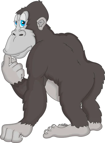 Schattige baby gorilla cartoon — Stockvector