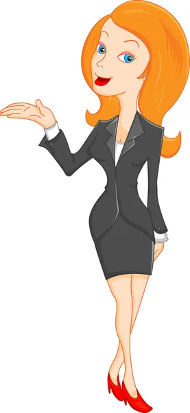 Cute businesswoman waving — Stock Vector