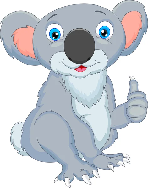 Милий коала мультфільм великі пальці вгору — стоковий вектор