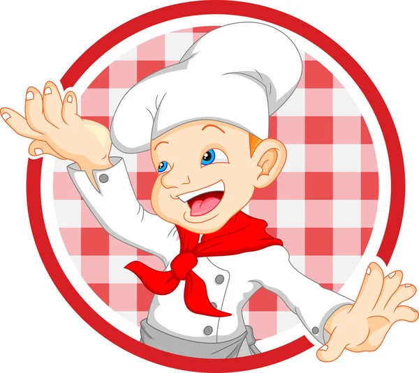 Niño chef dibujos animados — Vector de stock