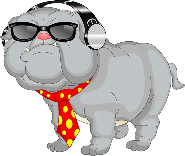 Söta engelska bulldog cartoon — Stock vektor