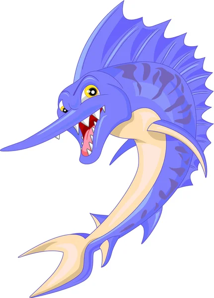 Marlin fish cartoon — Stock Vector
