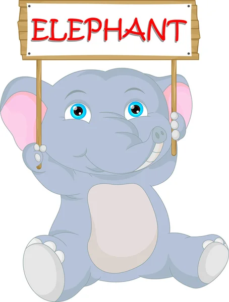 Cute baby elephant cartoon — Stock Vector