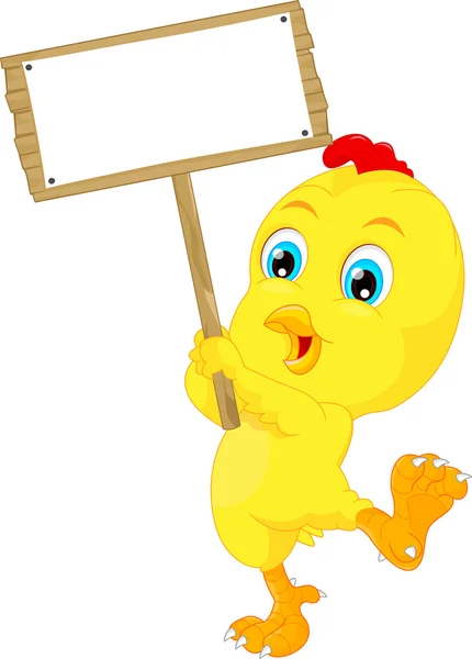 Şirin bebek tavuk karikatür boş işareti ile
