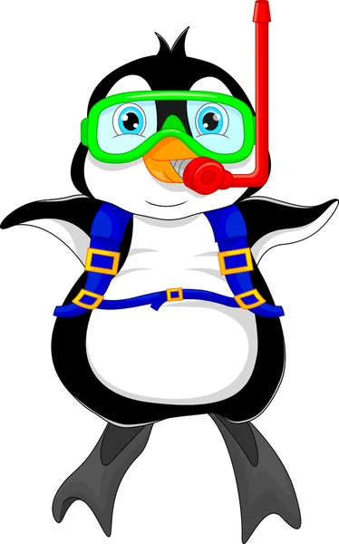 Mignon pingouin dessin animé — Image vectorielle