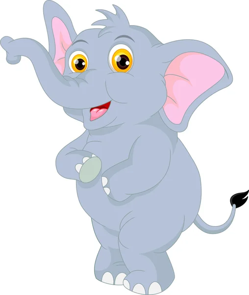 Bonito bebê elefante desenhos animados — Vetor de Stock