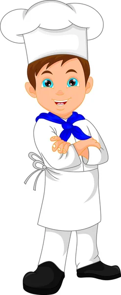 Jongen chef-kok cartoon — Stockvector