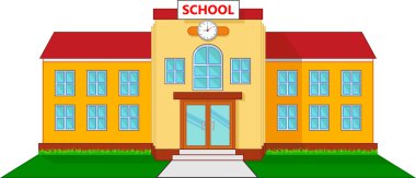 School building cartoon clipart