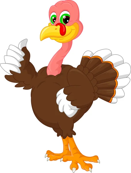 Cute turkey cartoon — Stock Vector