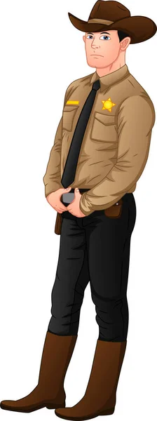 Young Sheriff Pose — Stock Vector