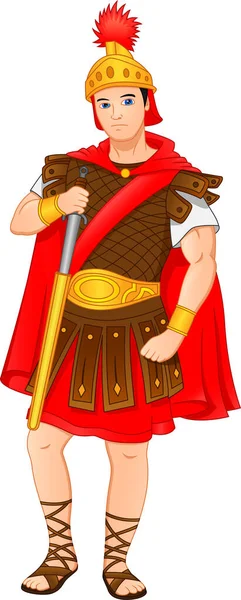 Soldados Romanos Segurando Espadas — Vetor de Stock