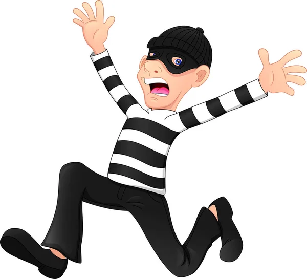 Thieves Ran Away Isolated White Background — Stock Vector