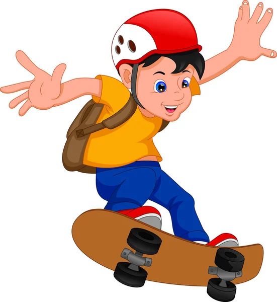 Boy Playing Skate Board — Stock Vector