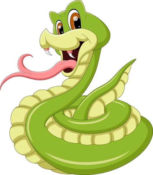 Kreslený Had Vyčnívající Jeho Jazyka — Stockový vektor