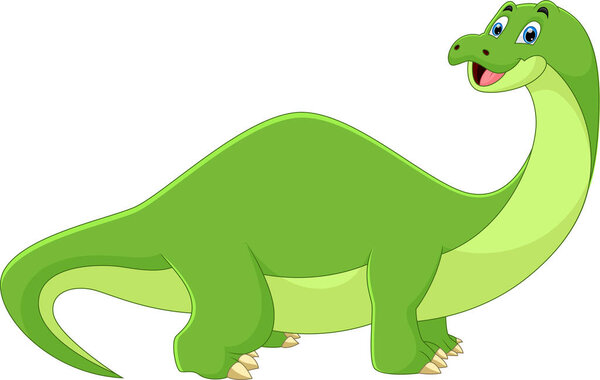 cartoon dinosaur smiling pose on a white background