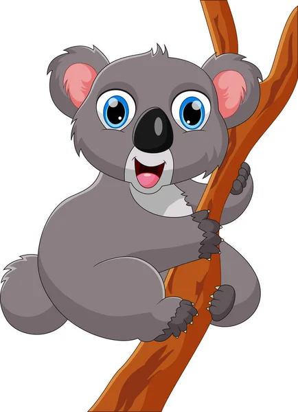 Dibujos Animados Lindo Koala Árbol — Archivo Imágenes Vectoriales