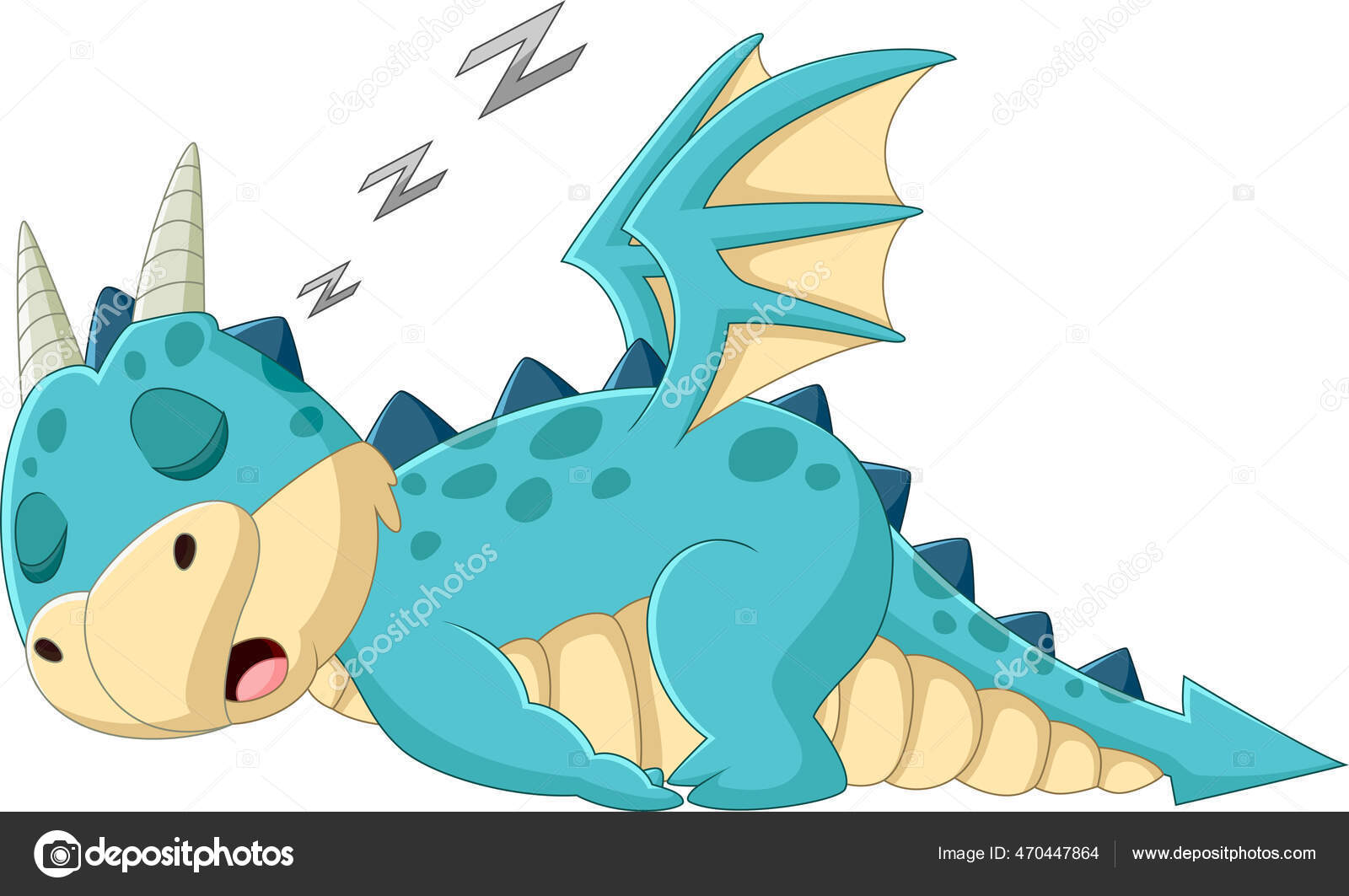 Dinosaurio Bebé Durmiendo Aislado Sobre Fondo Blanco Vector de