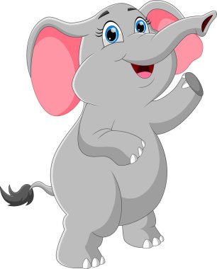 Çizgi film bebek fili el sallıyor