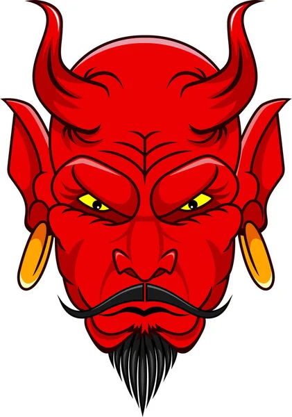 Mascota Cabeza Diablo Rojo — Vector de stock