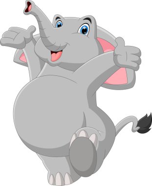 Çizgi film bebek fili el sallıyor