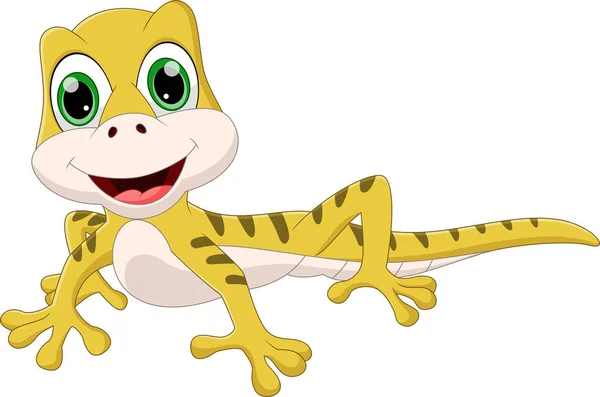 Cute Smiling Lizard Cartoon — Stock Vector